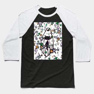 Ghost Loves Cat Baseball T-Shirt